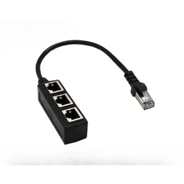 3 I 1 RJ45 Splitter LAN Ethernet Network RJ45 Connector Extender Adapterkabel för nätverksförlängning 1 Man till 2/3 Kvinna