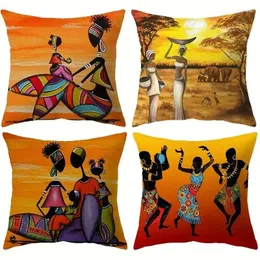 Pillow 1pcs Indoor OutdoorWashable Traditional African Women Pillowcase Spring Summer Mother's Day Themed Party Supplies