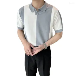 Polos masculinos de moda elegante harajuku slim fit ropa hombre solto esporte casual solar camisetas de tira de lapão de gola de lapido de gola curta