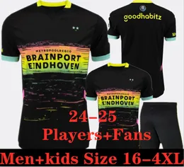 Eindhoven Away Soccer Jerseys Kids Men Kits 2024 2025 Hazard Fabio Silva Home Men Kids It Camisetas de futebol Kids Set Kits Top Adult Kits Xavi 10