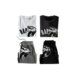 New Tiger Arch Shooters Shorts Set Trendy Embroidery Fashion Short Sleeve Shorts