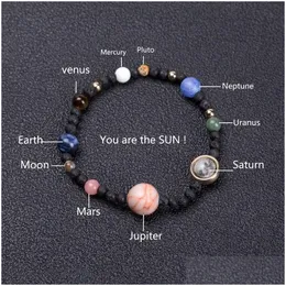 Sistema solar de 6 estilos de miçangas Nove planetas Bread Bread Stone Natural Stone Universo Chakra para homens Jóias Delive Jóias Delive Dhgarden Dh05b