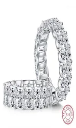 Radiant Cut 46 -миллиметровый лайвер для бриллиантового кольца Бренд Свадебное предложение Shining Fine Jewelry 925 Стерлинговая серебряная полоса12157505