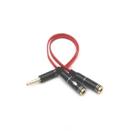 Novo 3,5 um ponto dois fones de ouvido Microphone Audio Cable Audio Splitter One para dois casais Adaptador de fone de ouvido Cabo para cabo de divisor de áudio