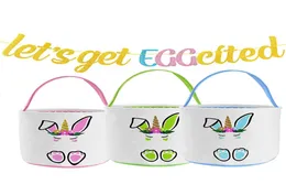 Cestas de páscoa personalizadas telas festivas orelhas tortas ovos de coelho de coelho