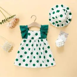 Sukienki dla dziewcząt (0-3 lata) Summer Baby Polka Dot Mała latająca rękaw Księżniczka