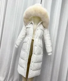 Women039s Down Parkas Winter Coat Women Hooded päls krage pufferjacka svarta varma jackor för 2021 lady midi kläder abrigo 9633248