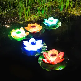 Acqua impermeabile all'aperto Float Acqua Float Light Solar Lampada Loto Lampada da giardino solare Villa Courtyard Wish Lotus Lample