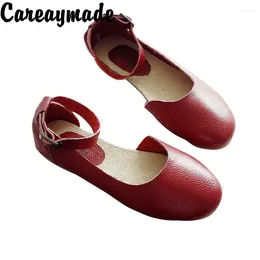 Sapatos casuais CareAyyMade-Homemade Original verão Real Leather Leather Feminina Sandálias Haldadas Podem Personalizável Qualquer Cores