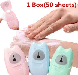 500st Portable Soap Sheets For Washing Hand Bath toalettartiklar Blomma Socken Tvätt Schampo Rakning Camping Vandring Resande ZGC30415919520