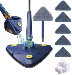 UTIOR TELESCOPIC Triangel Mop 360 ° Roterbar snurrrengöring Mop Squeeze Wet and Dry Use Water Absorption Home Floor Tools 240510