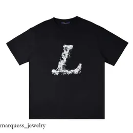 Lvse Tshirt Fashion Designer Men T-Shirt Lvse Street Men's Round Neck Letter Print Luxury Shirt Loose Breathable Women's Tee-Shirt Couple Louiseities Shirt 902