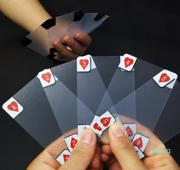 Whole54pcs Nowe przezroczyste wodoodporne karty do gry w pokera PVC Plastikowe krystaliczne wodoodporne Warable Ware odporne na gambing5217600
