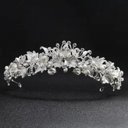 Kvällsfest tillbehör märke silver handgjorda nya brud bröllop kristall strass hår huvudband headpiece crown tiara prom pageant 302p
