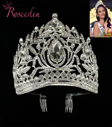 Miss Universo Filipinas Crown Tiara Classic Silver Color Rhinestone Wedding Bridal Tiara Re998 Y2008075066810