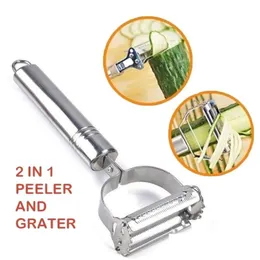 Fruktgrönsaksverktyg Dual Function Peeler Grater rostfritt stål Potatis Morot Jienne Peelers Drop Delivery Home Garden Kitchen Dinin Otbzq