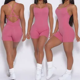 Lu Yoga bodysuit محاذاة بذلة مثيرة للسيدات الرياضة fiess bodysuit ارتداء قطعة واحدة شورتات تجريب يوجا