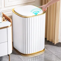 Smart Home Automatic Sensor Trash Can For Kitchen Bathroom Toilet Living Room Dustbin Wastebasket Waterproof Bin 240510