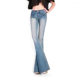 Frauen Jeans Frühling und Sommer Frauen Damen Mädchen in voller Länge Mode Cason Cotton Marke Plus Size Flare 26-32