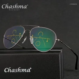 Okulary przeciwsłoneczne chashma progresywna wieloogniskowa soczewki czytania okularów mężczyzn Presbyopia hiperopia bifocal Titanium Oculos de Grau 1 51 331J