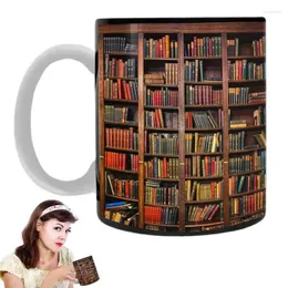 Mugs Library Coffee Mug Librarian With 3D Book Shelf Design Creative Space 350ml Ceramic Club Cup