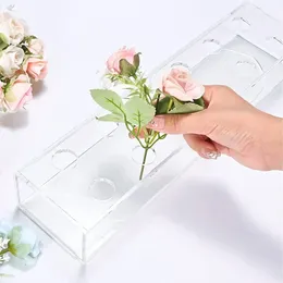 Bottles Acrylic Vase With Light Unique Flower Holder Convenient Container Anti-break Box Decorative