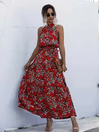 Городские сексуальные платья Dot Print Summer Long Dress Casual Hanging Wanking Swing Swing Платье 2021 Женщины Большой летний элегантный D240510