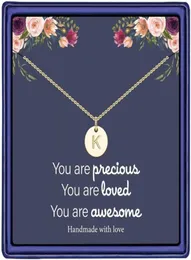 Pendant Necklaces Initial For Women 14K Gold Filled Dainty Disc Letter Necklace Kids Jewelry Birthday Gifts Teen Girls22999312583526