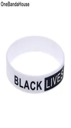 100pcs logotipo de decoração clássica em preto e branco Black Lives Matter Silicone Rubber Wrist para Promoção Presente4301881