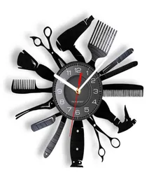 أدوات تصفيف الشعر لون تغيير الجدار الخفيف على مدار الساعة صالون حلاقة متجر ديكور ساعة معاصرة هدية لمصففي الشعر 2110274306678