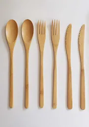 Neuankömmlinge Bambus Bastlery Set erwachsener japanischer Stil Bamboo Jam Cutlery Natural Bambuslöffel Gabel Messer Geschirr Set7166171