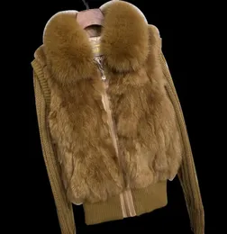 women039sファーフェイクゼロフィッシュフィッシュリアルコート襟長袖セーター冬純粋な暖かい厚いジャケットベスト大規模2689935