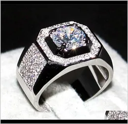Pierścienie Drop dostawa 2021 Choucong Jewelry MENS 925 Sterling Sierrose Gold 1dot5ct Diamant Paev CZ Stone Pierścień zaręczynowy ślub B4185220