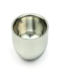 MEN039S Прочный из нержавеющей стали для бритья чашка для мыла Professional Barber Salon для кисти Shinning Shaving Mug Mug Care Gift2045332