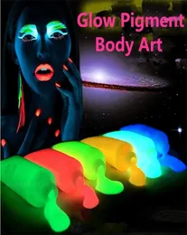 10colorslot neon light glow in the dark pigment body paintinghalloweenparty glowing paint蛍光uvボディアートメイクアップpigme6049875