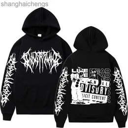 Designer de Luxury Counter Top Grade Rhuder Hoodies Rapper Ghostemane Pullover Hoodie Men feminino Cool hip hop Rock Metal Sorto de outono Inverno com logotipo