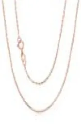 Rinyin Solid 18k Rose Gold Necklace Pure AU750 Söt Rolo Chain 1mm Bredd 16quot 36quot tum Y18928065149022