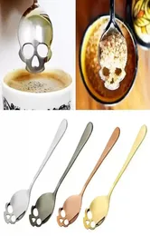 Sugar Skull Tea Spoon suger rostfria kaffeskedar dessert sked glass bordsartiklar colher kök tillbehör 100 st 04077254218