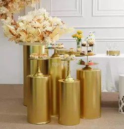 DHL DECORAZIONE DELLE PARTY 5PCS GOLD PRODOTTO ROURN COPERTURA ROPPIO Piedistale Display Art Decor Plinths Pillars per decorazione per matrimoni fai -da -te4339518