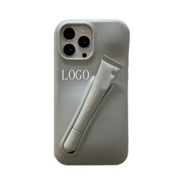 2024 Hot Fashion Lip Lipsick Lip Balm 3D Make-Up Soft Silicone Case para iPhone 15 14 13 12 Pro Max portátil Lipglossion Toupeiro