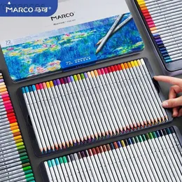 Ołówki 24/24/36/48/72 Kawałki kolorowych Marco Raffin Art Kolorowe ołówki Profesjonalne szkic kolorowe ołówki School School Supplies D240510