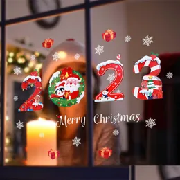 壁のステッカー新しいクリスマスサンタクロース窓ステッカー壁の装飾品の魔法の装飾のためのメリー