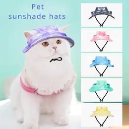Hundekleidung 1PCS Hunde Katzen Sunhats Anti-Peeling Ohren Verstellbare Seilschnallen Eimer Hüte Haustier Vorräte und Katze Außenkleidung