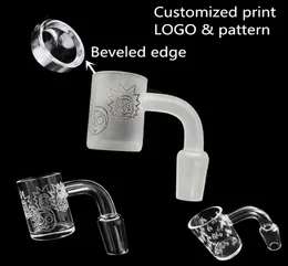 Customized Laser Gravur Cartoon Muster Rauch Banger Nagel -Präge Sandstrahlte Schrägkante Männliche weibliche Quarz -Banger für GLA7781877