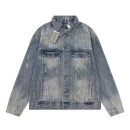 BLCG Lencia Denim Jacke Herren und Frauenmantel lässige Baumwoll-Turnhalterkragen Langarm Denim Bomber Jacken für Mann 12005