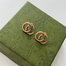 Vintage 14K Gold Stud Alfabe Küpe Yüksek Kaliteli Doğru Versiyon Damgaları Var, Bayanlar İçin Tasarımcı Küpeler Düğün Sevgililer Günü Noel Hediyesi solmayacak