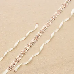 Cintura da sposa delle fasce da sposa 2019 Accessori per perle di strass per oro rosa Cintura di accessori 100% fatti a mano 8 colori Blush Blush Blush Bridal Sheshs 270o