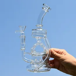 Glass Bong Hookahs Recycler Dab Rigs Smoking Accessory Water Pipes unique Water Bongs With 14mm Bowl