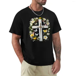 メンズタンクトップ花の蝶と卵の花のイースタークロス。 Tシャツをカスタマイズする動物プリンフォーボーイズプレーンTシャツの男性