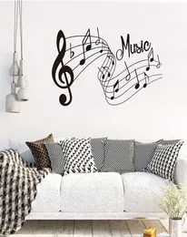 Настенные наклейки модные арт -музыкальные песни звуковые ноты наклейки мелодии обои для дома спальня гостиная наклейка2021489682